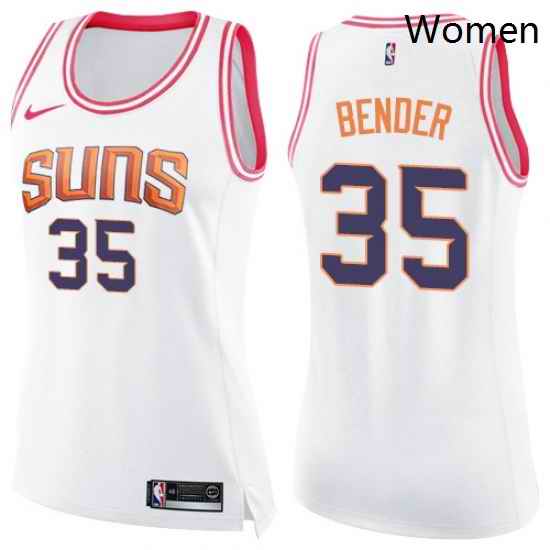 Womens Nike Phoenix Suns 35 Dragan Bender Swingman WhitePink Fashion NBA Jersey